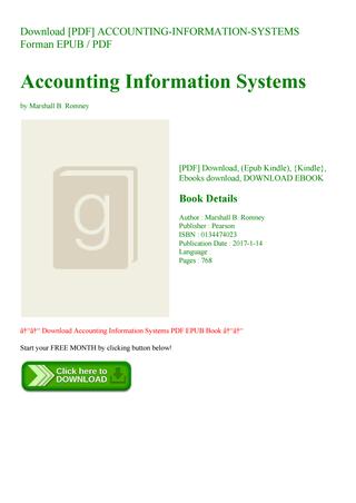 Accounting Information System Book Pdf Free Download